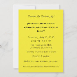 Adsible Twin Baby Shower-inbjudan Inbjudningar