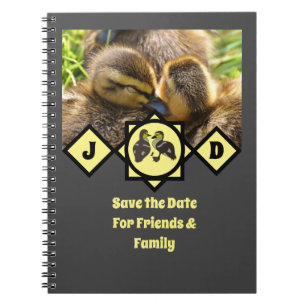 Adsible Twin Ducklings Monogram Photo Anteckningsbok