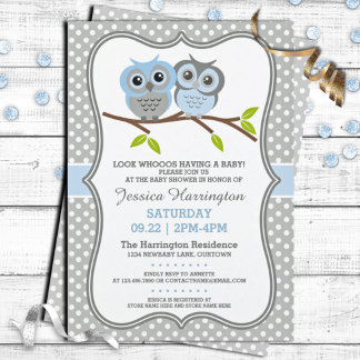 Adsible Uggla Baby Shower Inbjudningar