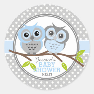 Adsible Uggla Baby Shower Runt Klistermärke