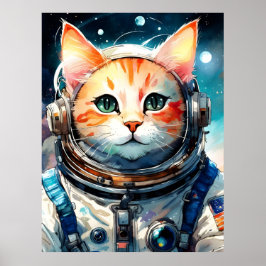 Adsible USA Astronaut Cat Poster