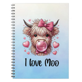 Adsible Valentine Highland Cow Anteckningsbok
