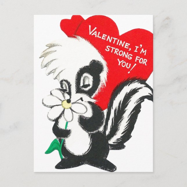 Adsible Valentine Skunk Vykort (Framsida)