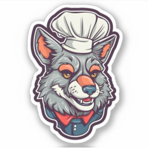 Adsible Varg Chef Fantastisk Animal Graphic Klistermärken
