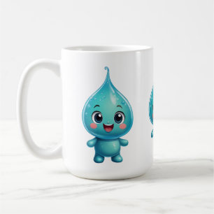 Adsible Vatten Droplet Tecknade figurer - Cute Kaffemugg