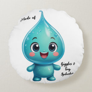 Adsible Vatten Droplet Tecknade figurer - Cute Rund Kudde