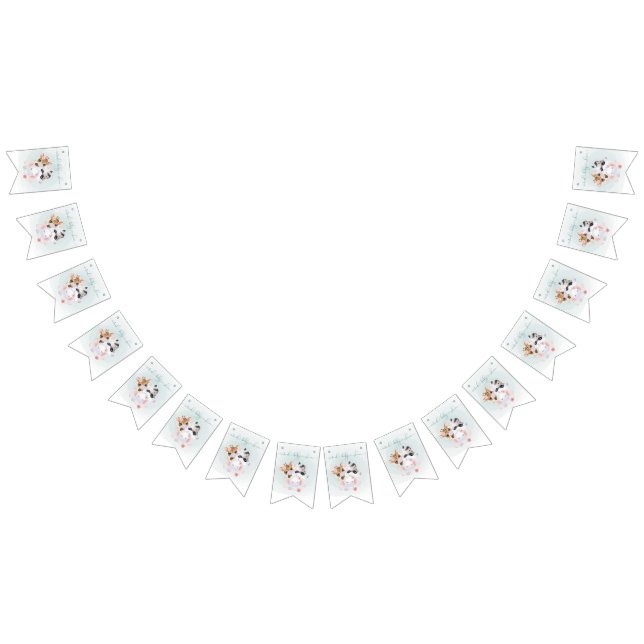 Adsible Virtuell Baby Shower Animals with Masks Vimplar (Alla)