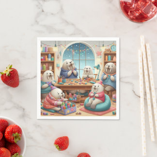Adsible Walrus Birthday Napkins Pappersservett