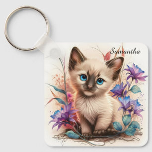 Adsible Watercolor Balinese Kitten Nyckelring