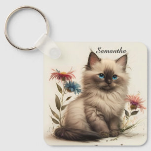 Adsible Watercolor Birman Kitten Nyckelring