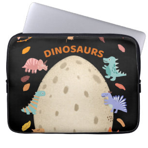 Adsible Watercolor Dinosaurs with Large Dino Egg Laptop Fodral