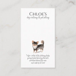 Adsible Watercolor Dog Walker Pet Sitter Visitkort