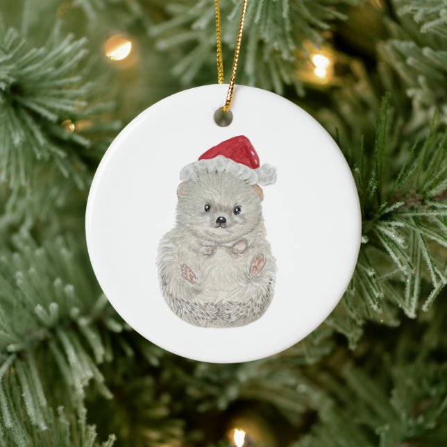 Adsible Watercolor Hedgehog jul Ornament (Träd)