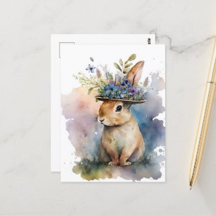 Adsible Watercolor Rabbit Vykort