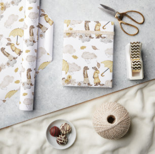 Adsible Weasel dränkt i Gult, Gult Umbrella Presentpapper