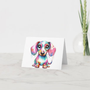 Adsible Whimsiic Dachshund Puppy Card Kort