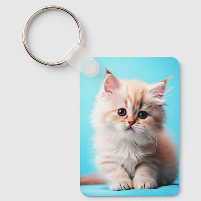 Adsible White Kitten Potrait-54971 Nyckelring (Framsida)