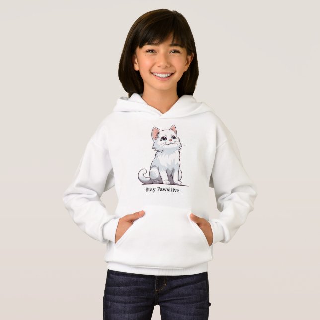 Adsible White Kitten T Shirt (Hel framsida)