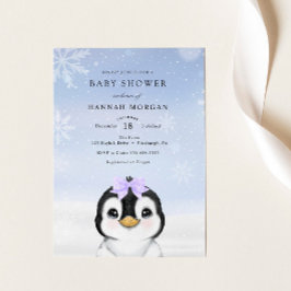Adsible Winter Penguin Baby Shower-inbjudan Inbjudningar
