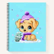 Adsible Winter Puppy Hund Art Turcos Notebook