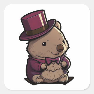 Adsible Wombat Fyrkantigt Klistermärke