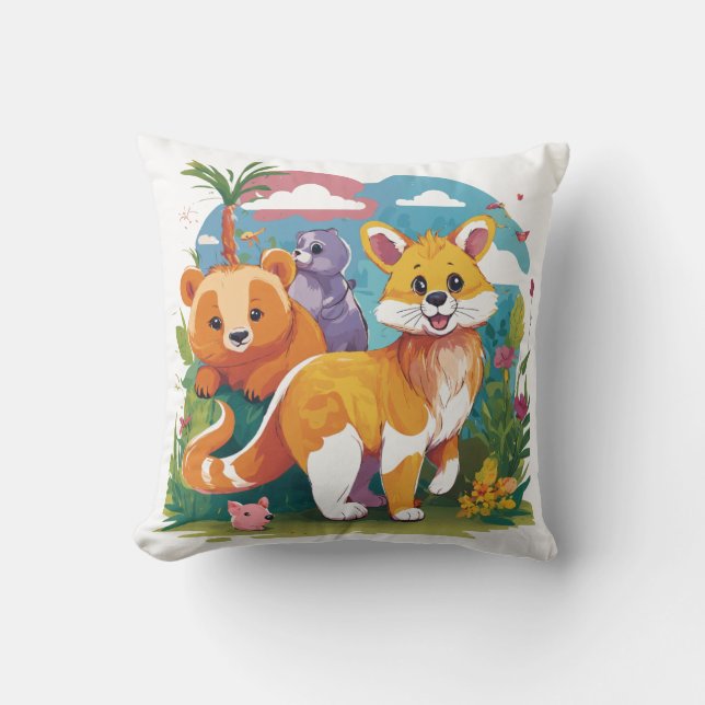 Adsible Woodland Animal Friends Kudde (Framsida)