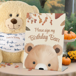 Adsible Woodland Bear First Birthday Fall Baby