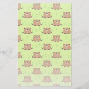 Adsible Woodland Groundhog Mönster Brevpapper