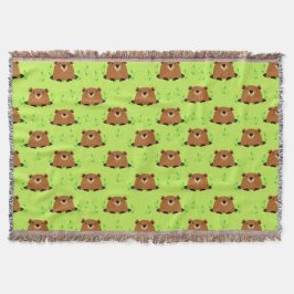 Adsible Woodland Groundhog Mönster Filt