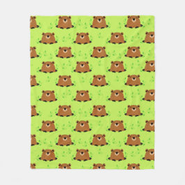 Adsible Woodland Groundhog Mönster Fleecefilt