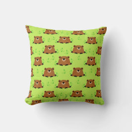 Adsible Woodland Groundhog Mönster Kudde