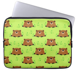 Adsible Woodland Groundhog Mönster Laptop Sleeve