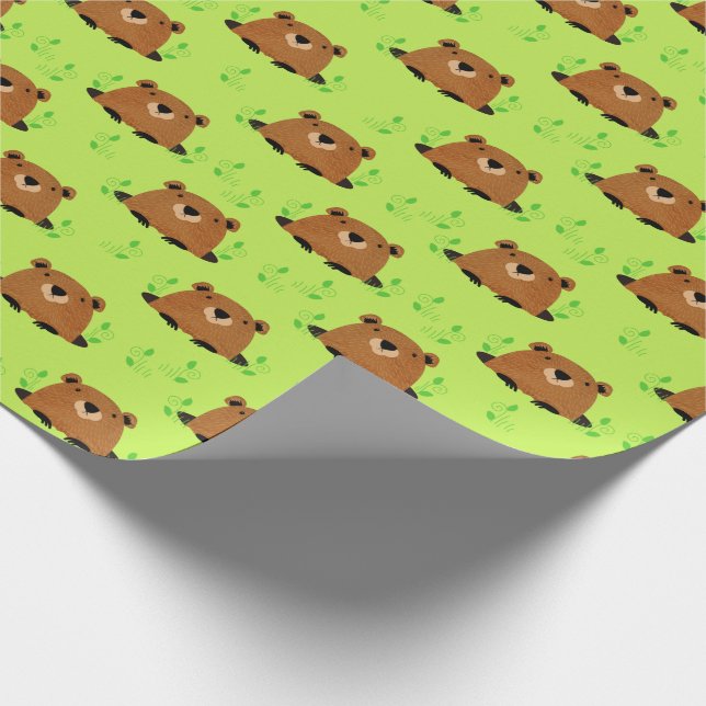 Adsible Woodland Groundhog Mönster Presentpapper (Hörn)