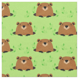 Adsible Woodland Groundhog Mönster Tyg