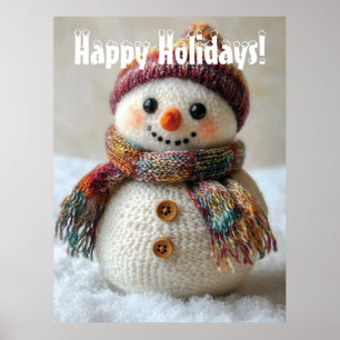 Adsible Wool Snögubbe med Hat & Scarf Design Poster