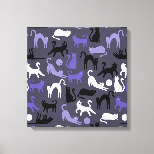 Adsible Yoga Cute Cat Poses Canvastryck (Framsida)