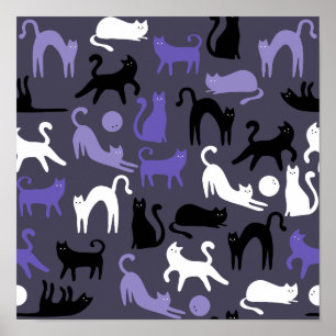 Adsible Yoga Cute Cat Poses Poster
