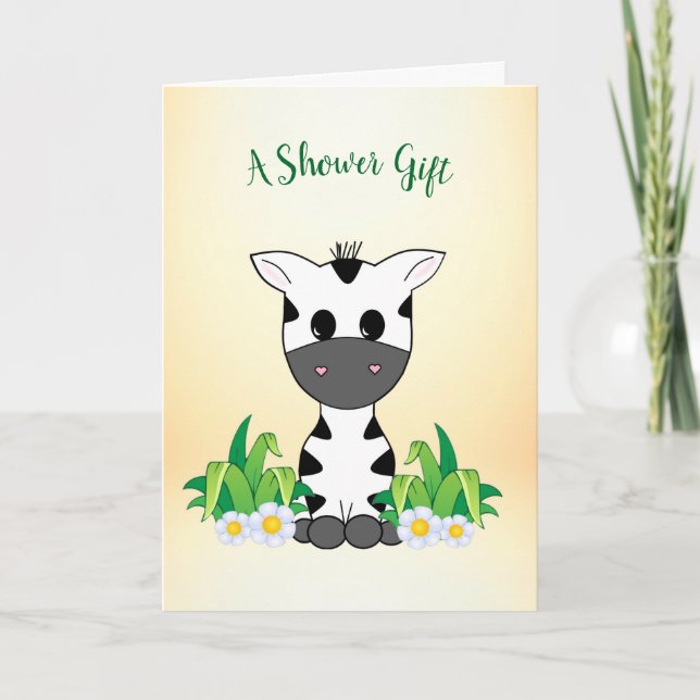 Adsible Zebra Baby Shower Grattiss Card Kort (Framsida)