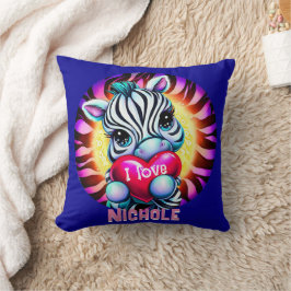 Adsible Zebra Holding Heart Kudde