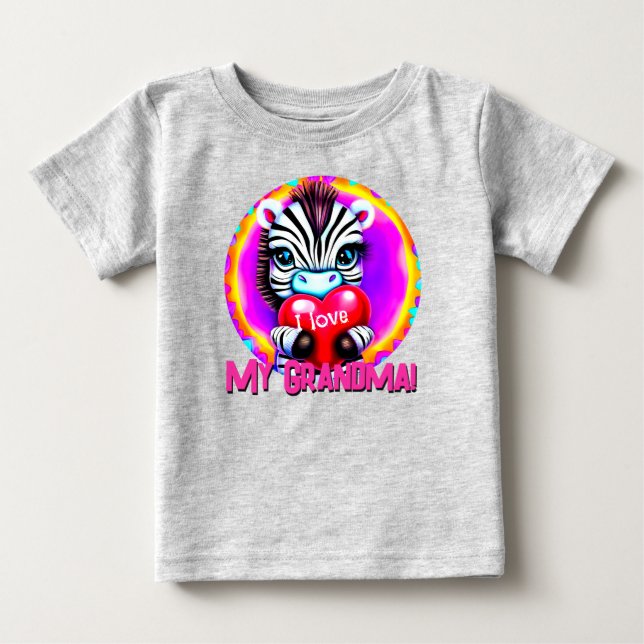 Adsible Zebra Holding Heart T Shirt (Framsida)