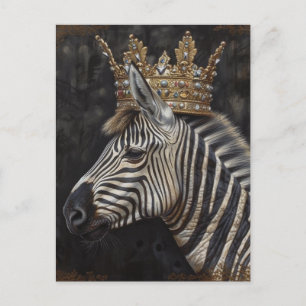 Adsible Zebra i Krona Vykort