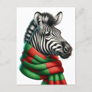 Adsible Zebra i Scarf Vykort