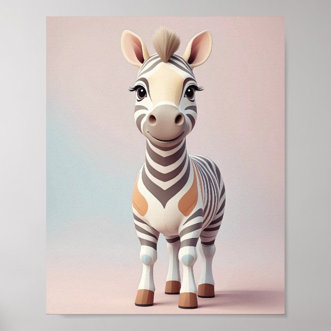 Adsible Zebra - Safari Animal Nursery Wall Art Poster (Framsidan)