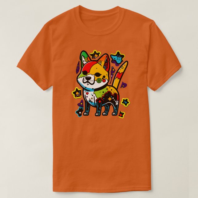 Adsible Zombie Shiba Inu toon for Hund and SciFi T Shirt (Design framsida)