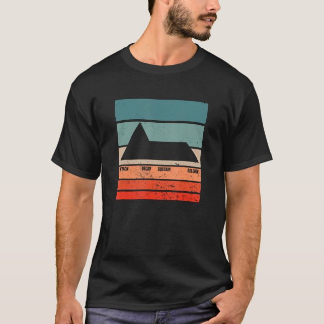 ADSR modulär Life Waveform Synth Nerd Synthesizer T Shirt (Framsida)