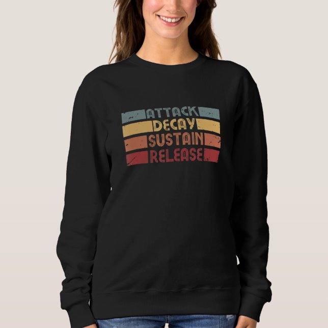Adsr Synth Synthesizer Retro Music T Shirt (Framsida)