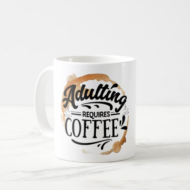 ADULERING KRÄVER KAFFE - KAFFE KÄRLEK KAFFEMUGG (Framsida vänster)