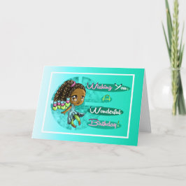 Adult African American Girl Birthday Card Kort