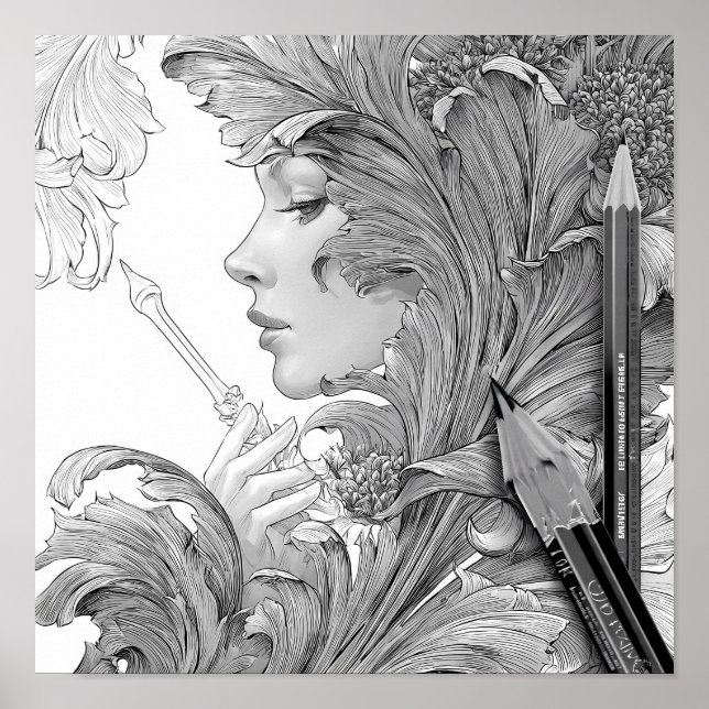 Adult Coloring Blending and Shading Technique Poster (Framsidan)