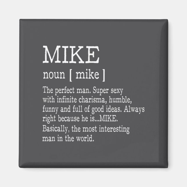 Adult Definition First Name Mike Men Funny  Magnet (Framsidan)
